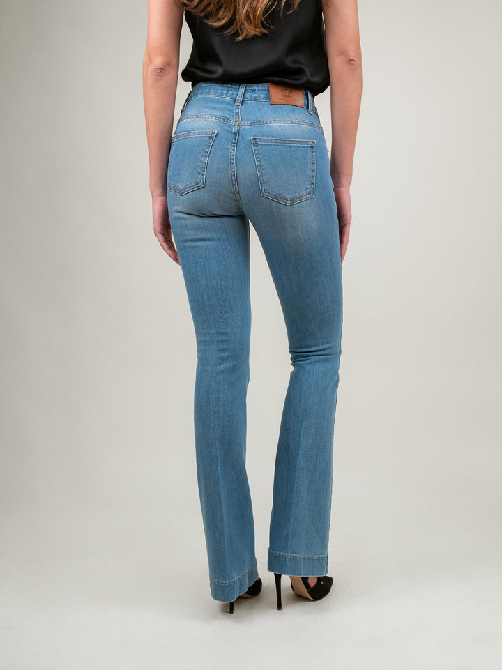 JEANS A ZAMPA DENIM CHIARO