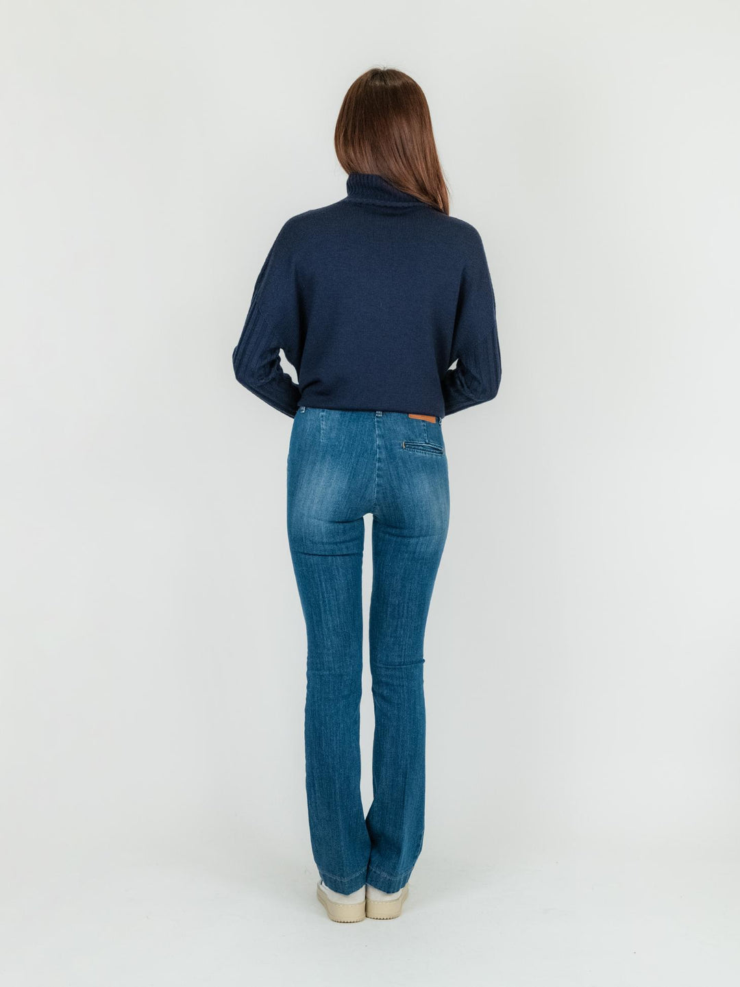 JEANS A ZAMPA IN DENIM MEDIO