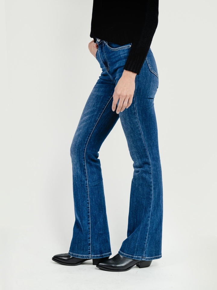 JEANS A ZAMPA IN DENIM SCURO