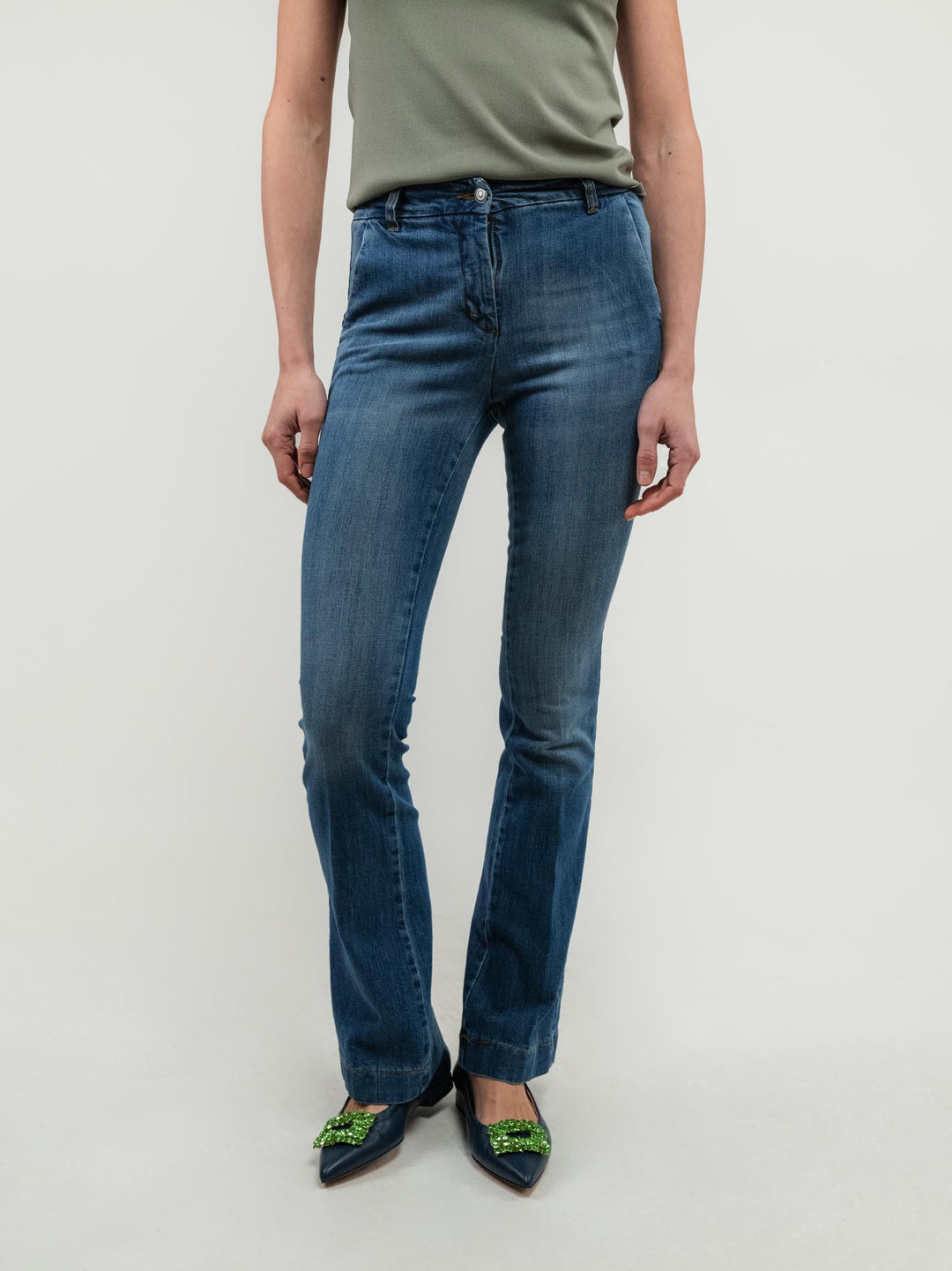 JEANS A ZAMPA LAVAGGIO MEDIO