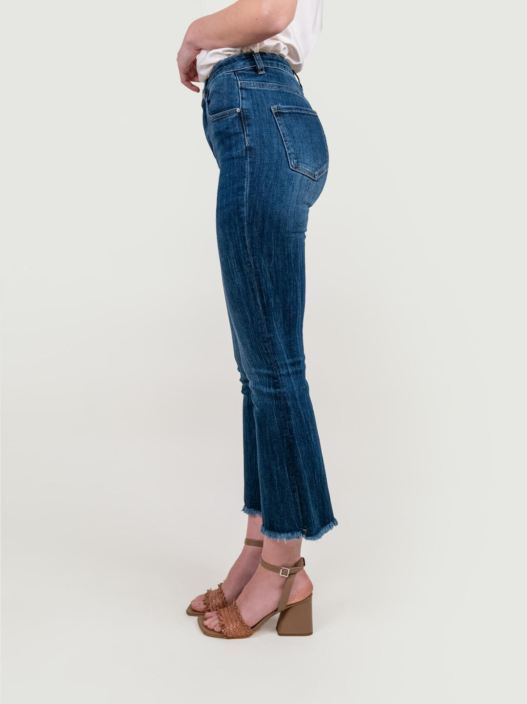JEANS SCURO 5 TASCHE SFRANGIATO