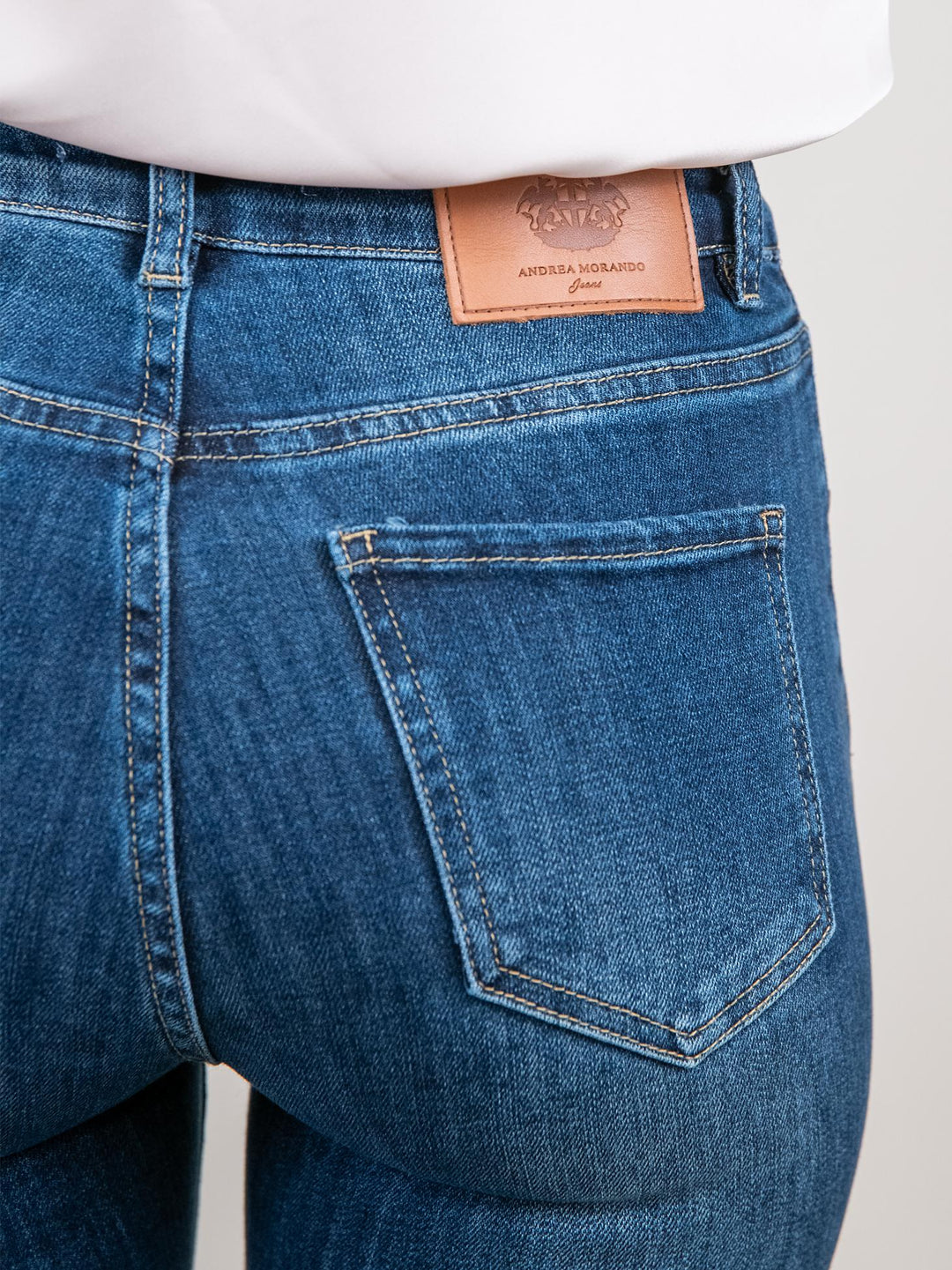JEANS SCURO 5 TASCHE SFRANGIATO