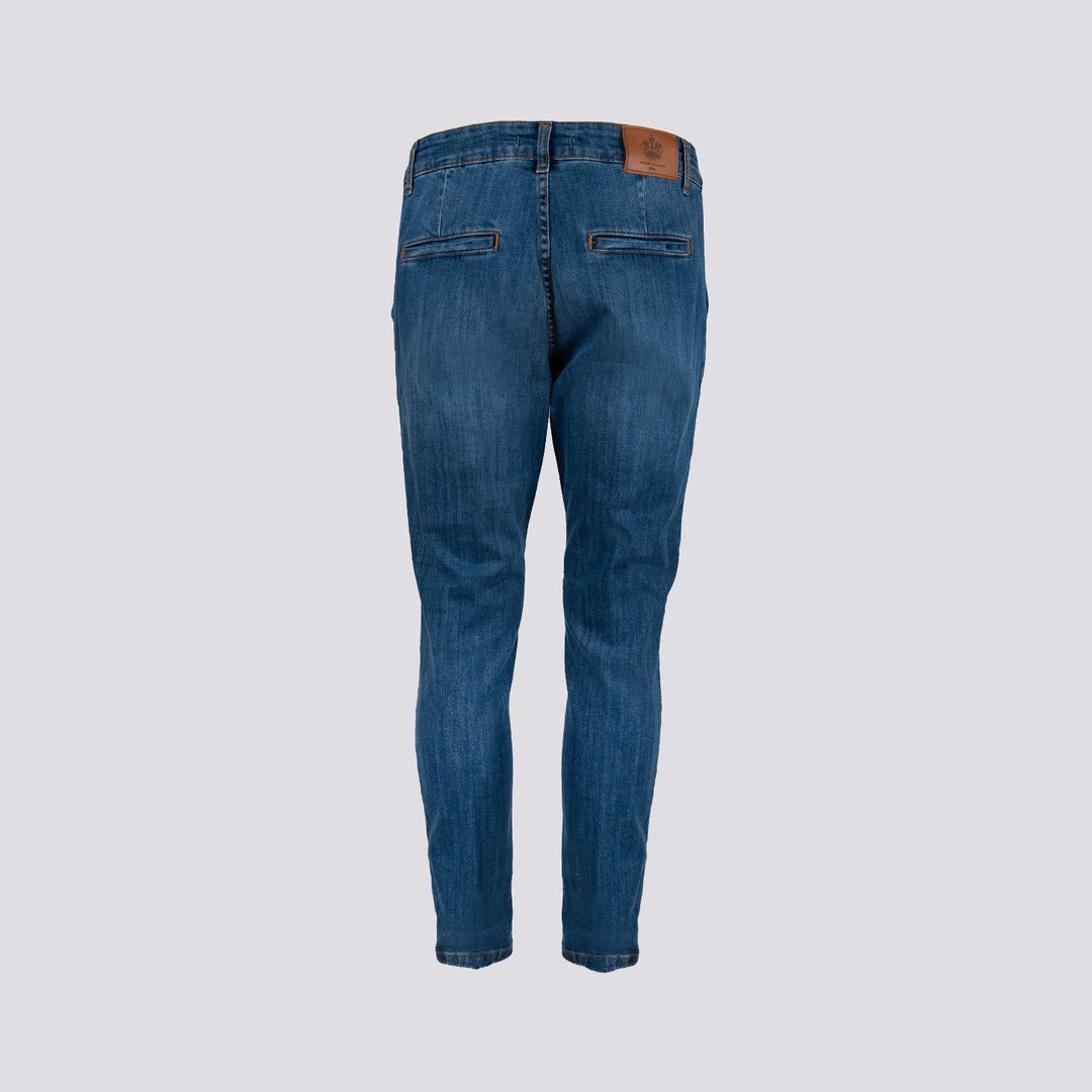 Jeans scuro Andrea Morando con tasca a filo