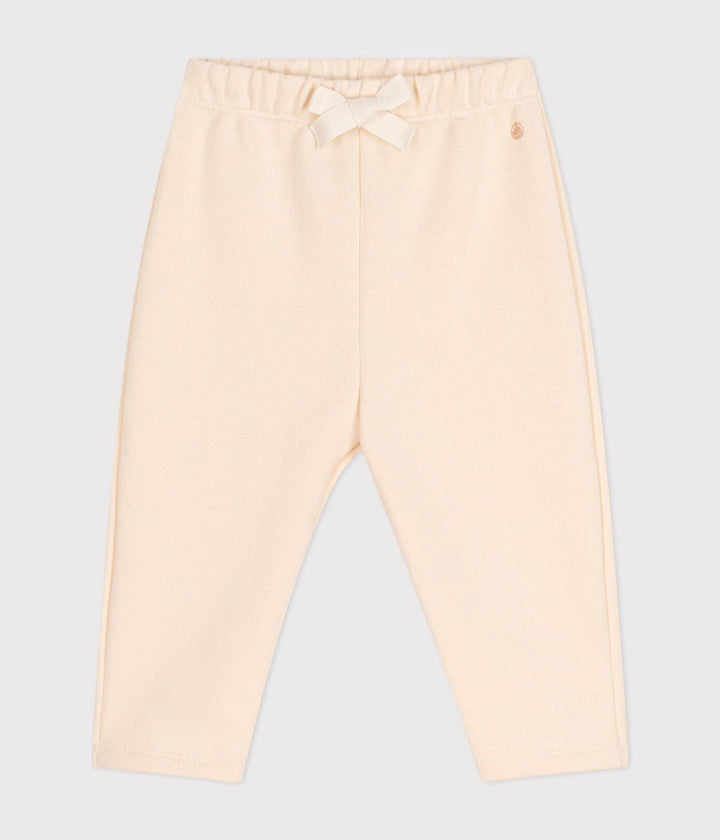 Joggers in cotone tinta unita rosa chiaro