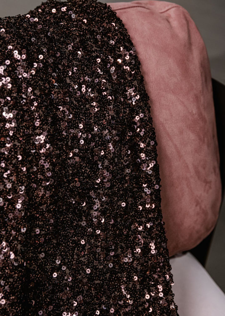 LONGUETTE CON PAILLETTES MARRONE