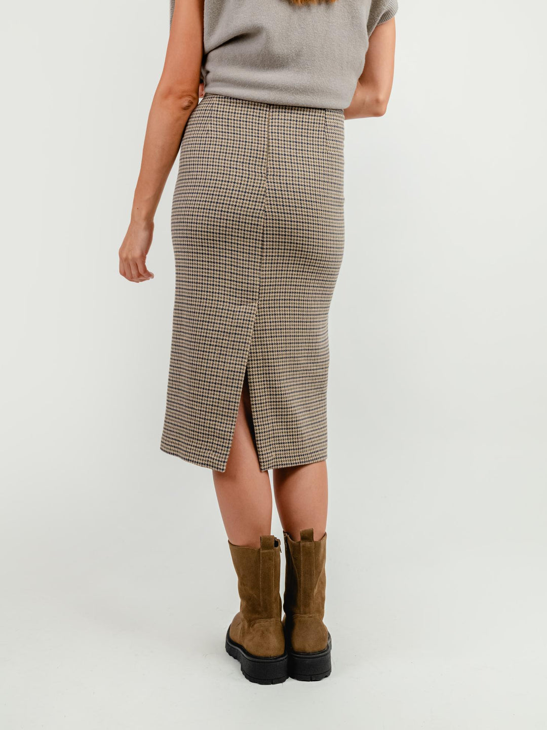 LONGUETTE PIED DE POULE BEIGE