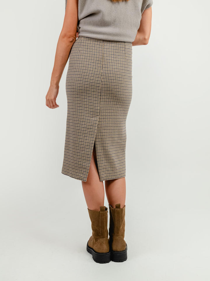 LONGUETTE PIED DE POULE BEIGE