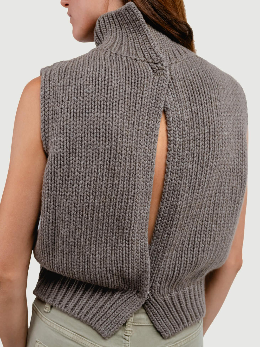 LUPETTO SMANICATO MISTO CASHMERE NOCE