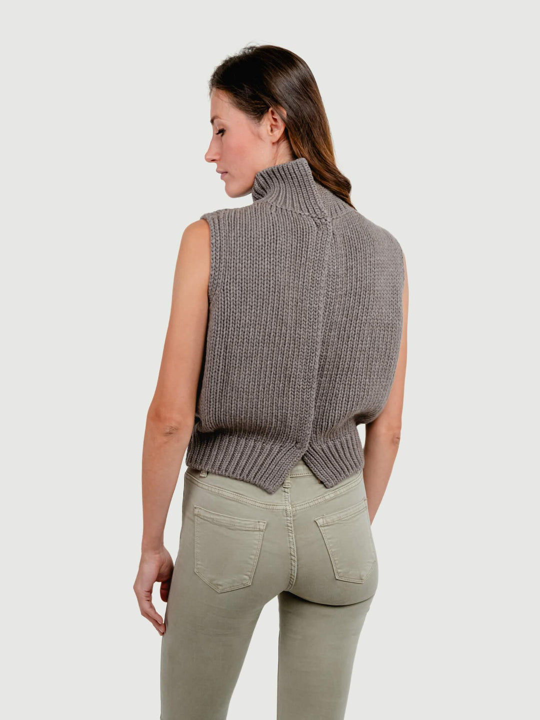 LUPETTO SMANICATO MISTO CASHMERE NOCE