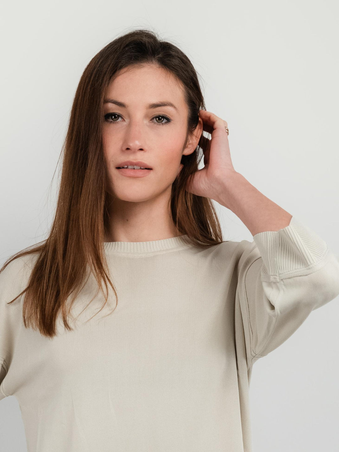 MAGLIA BEIGE CON MANICA A 3/4