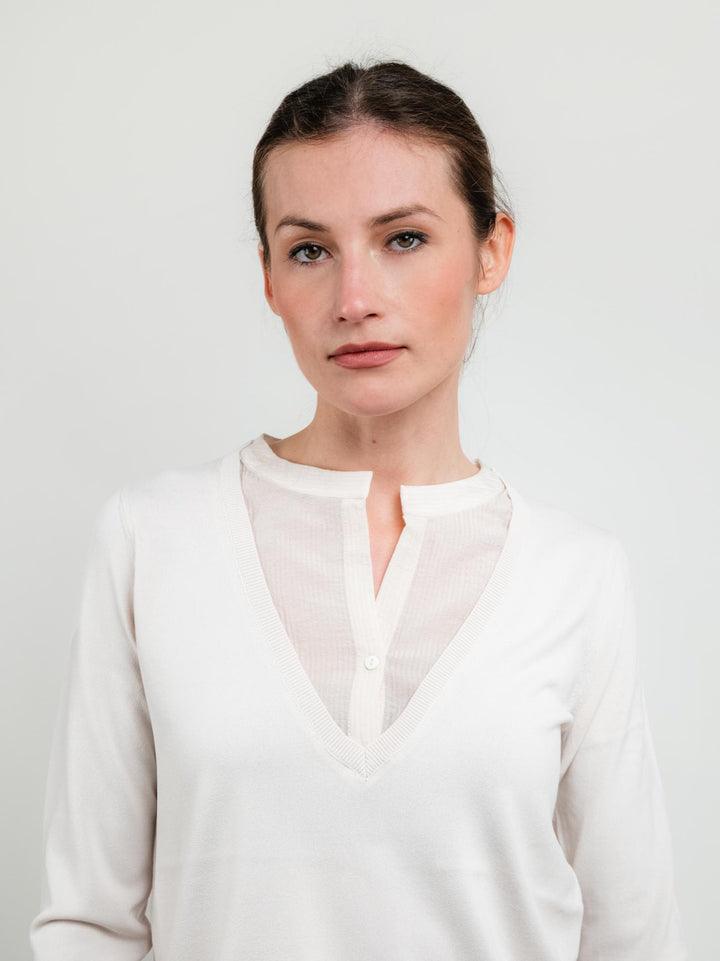 MAGLIA CAMICIA MANICHE 3/4 BIANCA