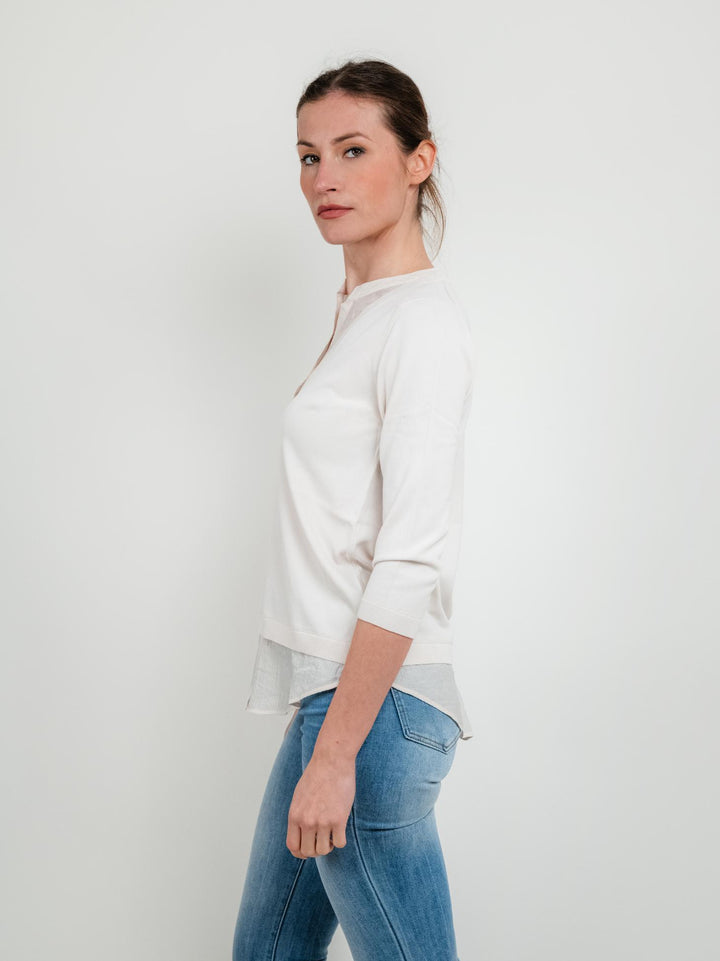 MAGLIA CAMICIA MANICHE 3/4 BIANCA