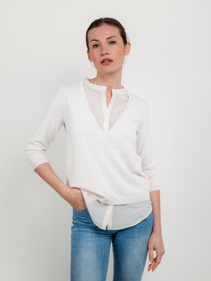 MAGLIA CAMICIA MANICHE 3/4 BIANCA