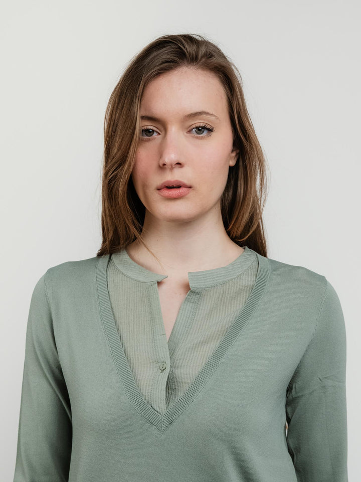 MAGLIA CAMICIA PISTACCHIO