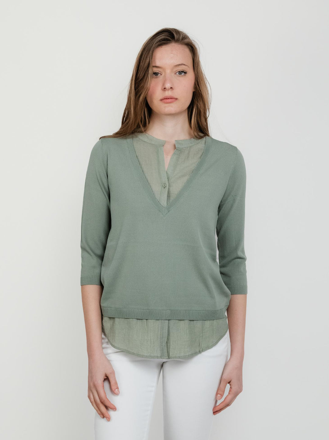MAGLIA CAMICIA PISTACCHIO