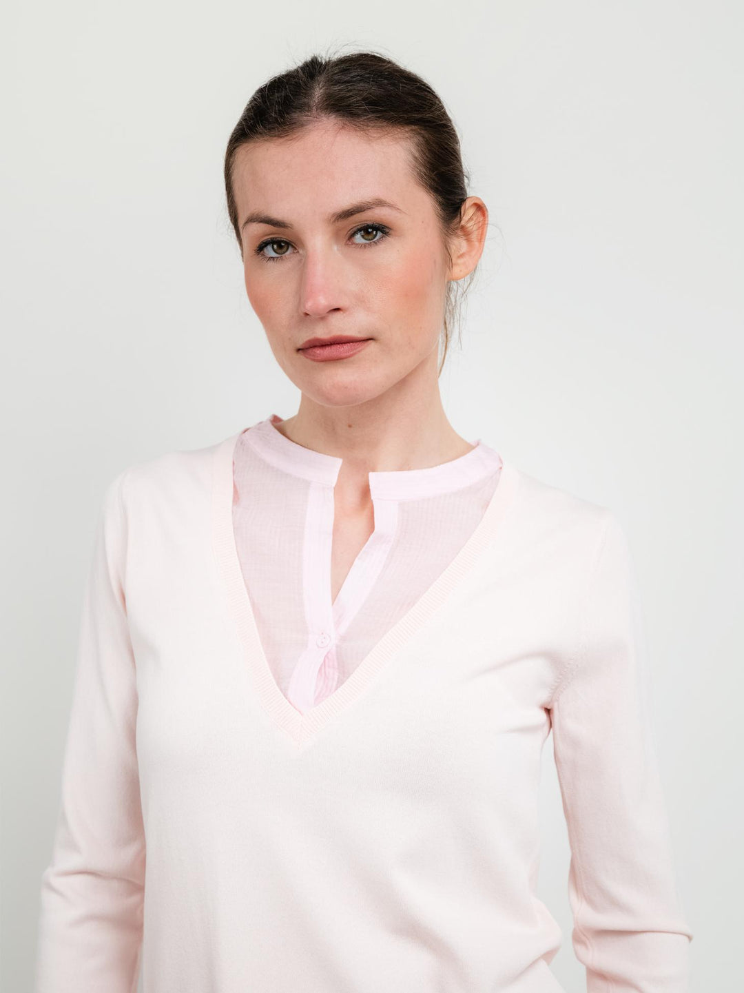 MAGLIA CAMICIA ROSA PALLIDO