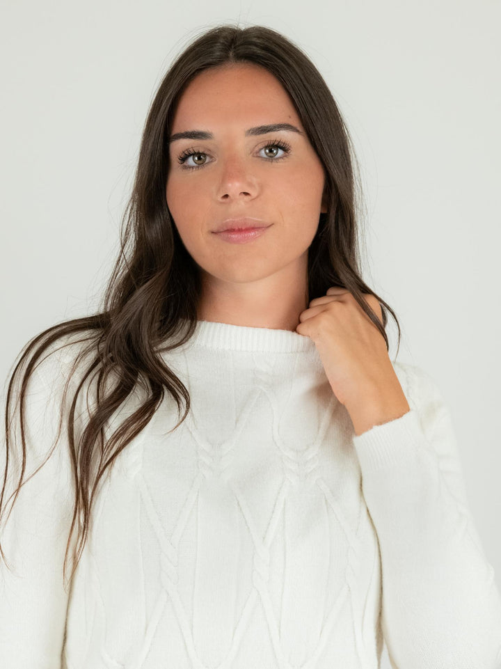 MAGLIA CON INTRECCIO PANNA