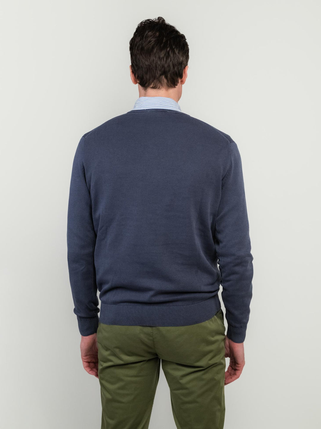 MAGLIA CON SCOLLO A V IN COTONE BLUETTE