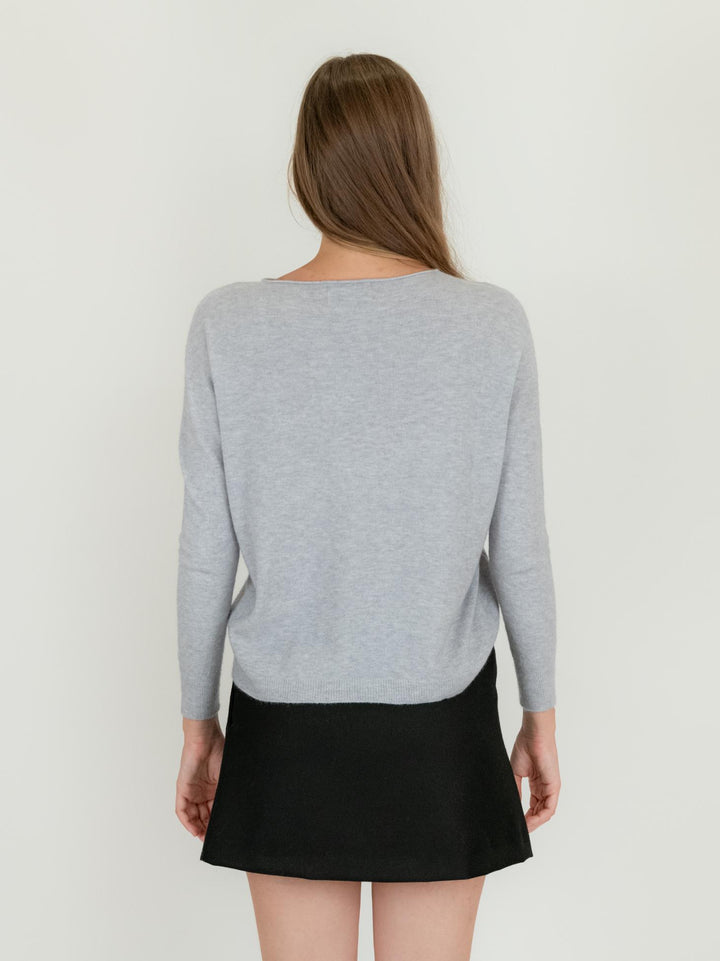 MAGLIA CON TASCHINE GRIGIO PERLA