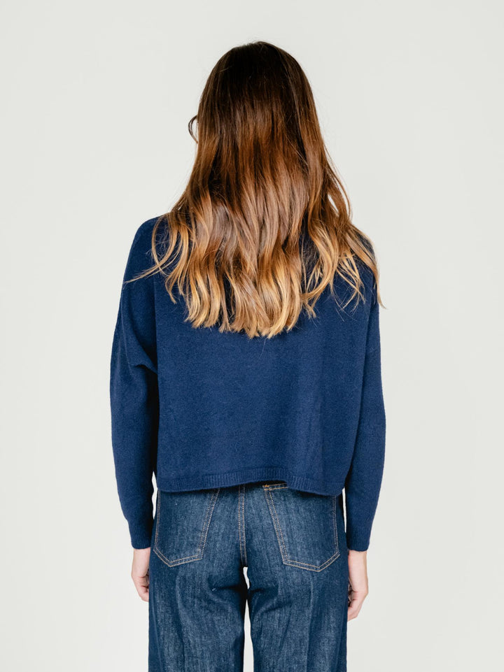 MAGLIA CORTA CON TASCHE BLU