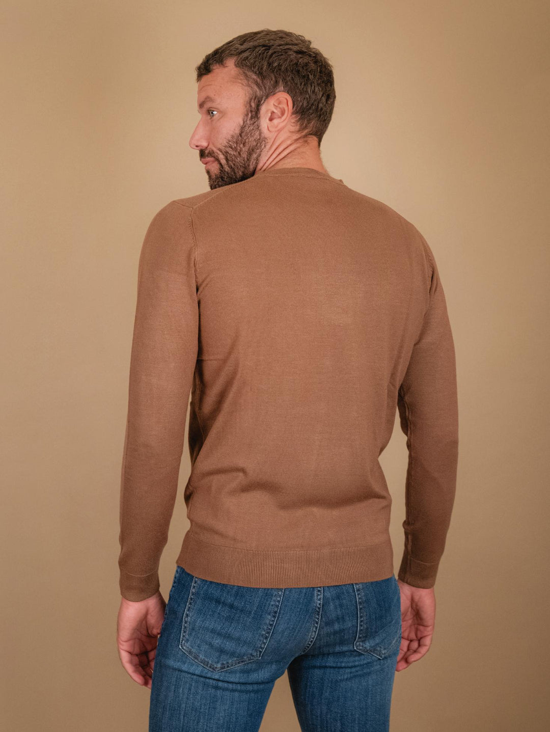 MAGLIA GIROCOLLO COLOR CAFFE