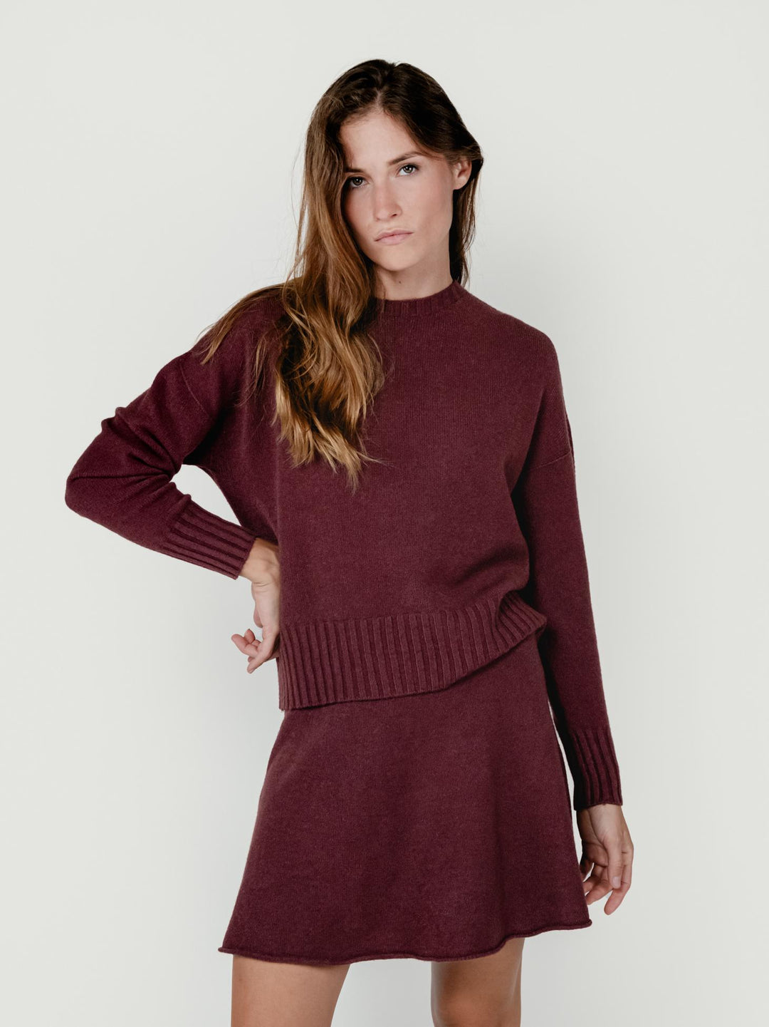 MAGLIA GIROCOLLO CORTA BORDEAUX