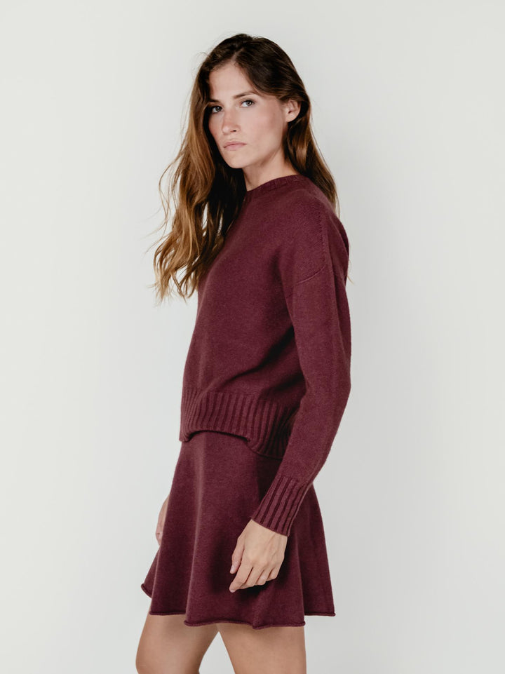 MAGLIA GIROCOLLO CORTA BORDEAUX