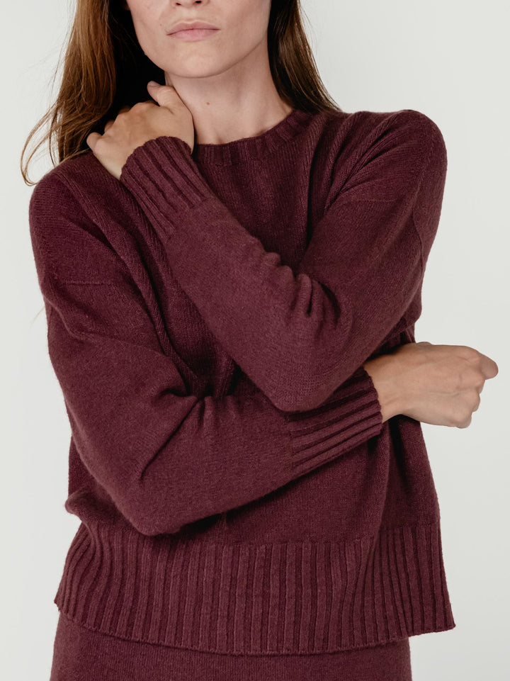 MAGLIA GIROCOLLO CORTA BORDEAUX