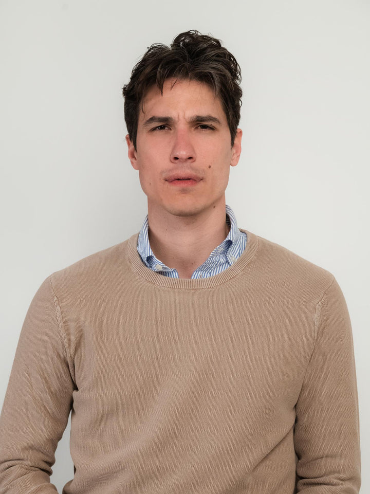 MAGLIA IN COTONE GRANA DI RISO BEIGE