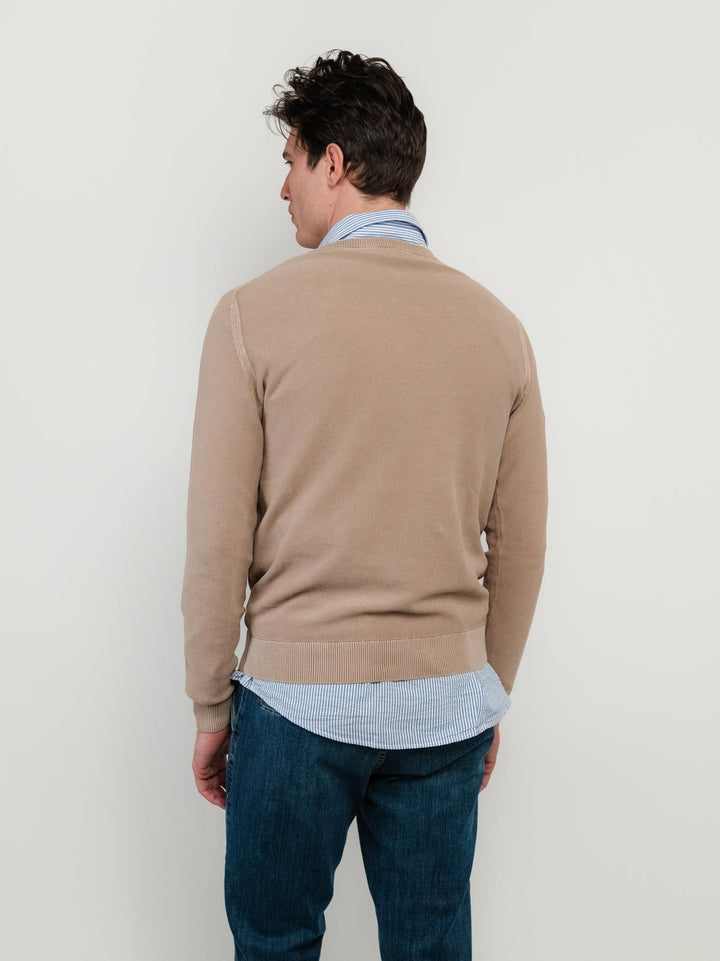 MAGLIA IN COTONE GRANA DI RISO BEIGE