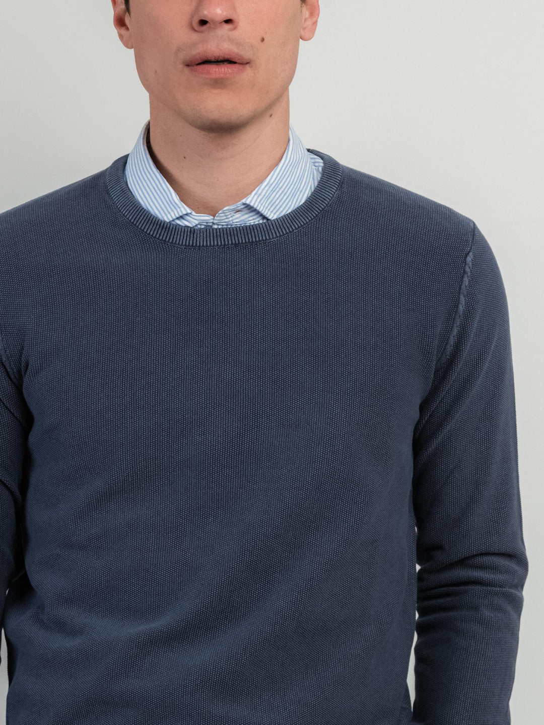 MAGLIA IN COTONE GRANA DI RISO BLUETTE