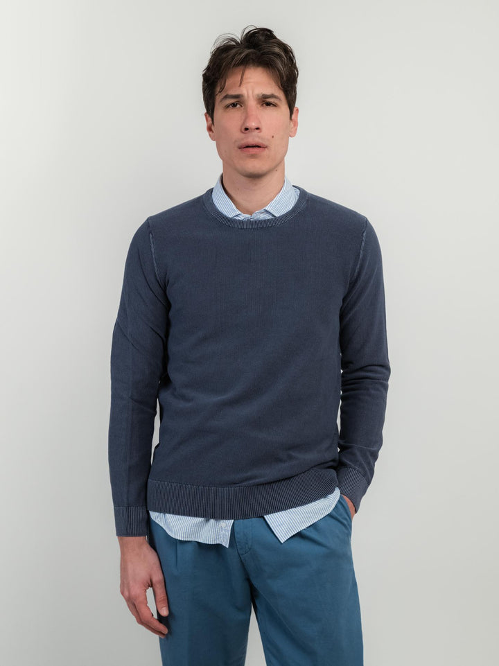 MAGLIA IN COTONE GRANA DI RISO BLUETTE