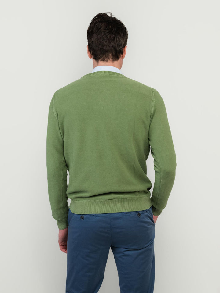 MAGLIA IN COTONE GRANA DI RISO VERDE