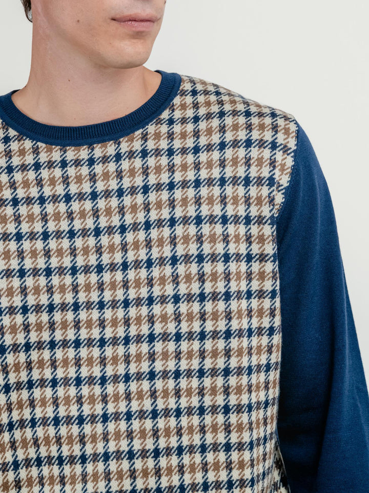 MAGLIA IN LANA CON FANTASIA CLUB CHECK