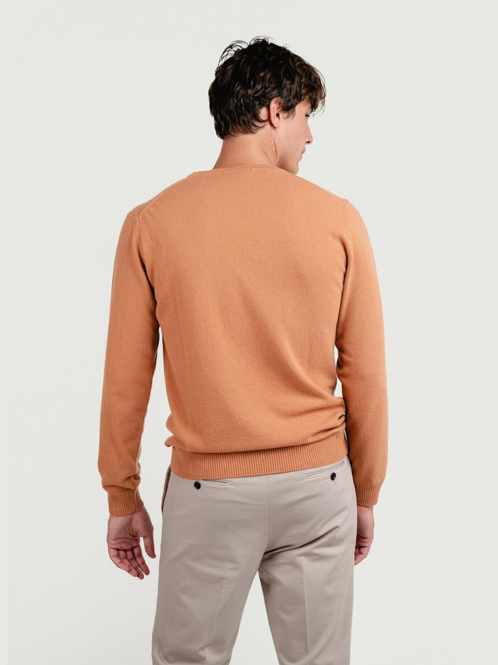 MAGLIA IN LANA MERINO E CASHMERE CANNELLA