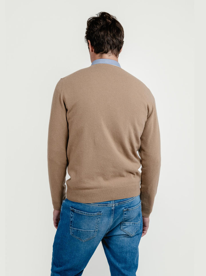 MAGLIA IN LANA MERINO E CASHMERE CARAMELLO