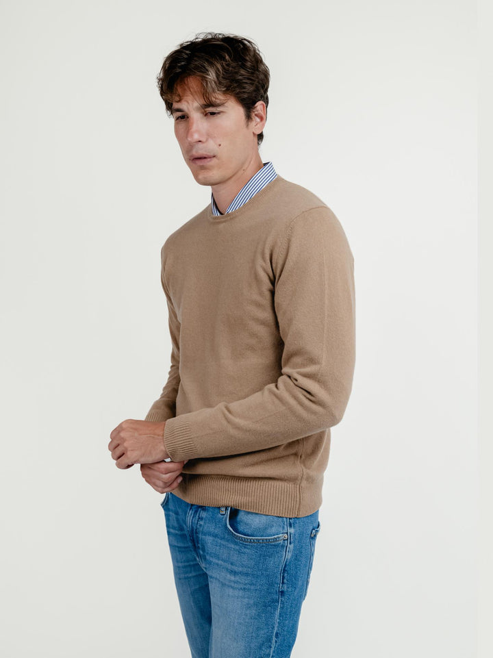 MAGLIA IN LANA MERINO E CASHMERE CARAMELLO