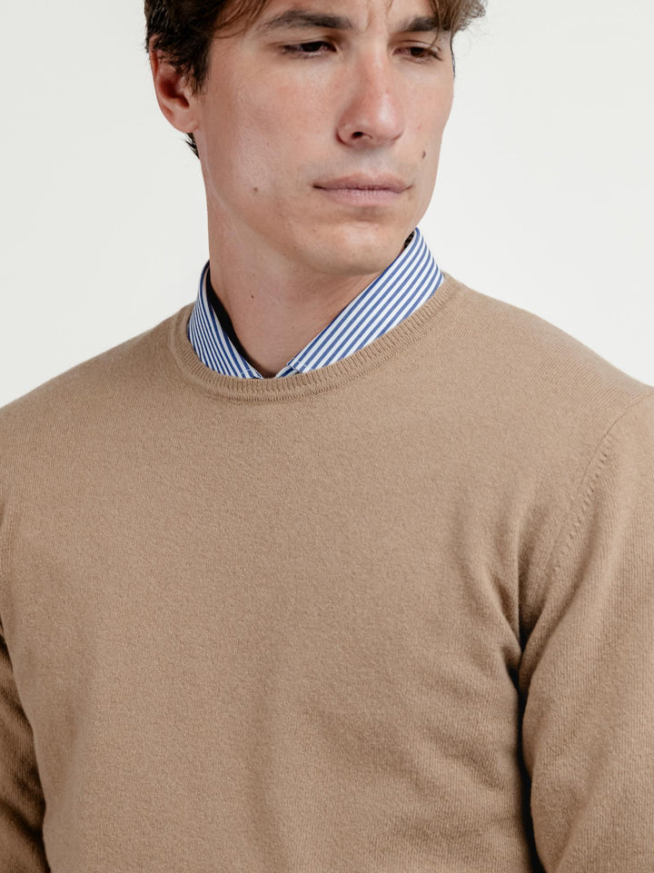 MAGLIA IN LANA MERINO E CASHMERE CARAMELLO