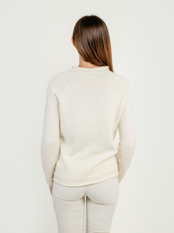 MAGLIA IN LANA MERINO SUPERFINE PANNA