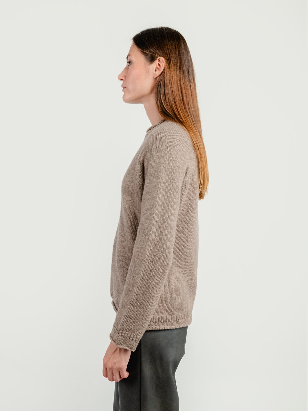 MAGLIA IN LANA MERINO SUPERFINE TORTORA