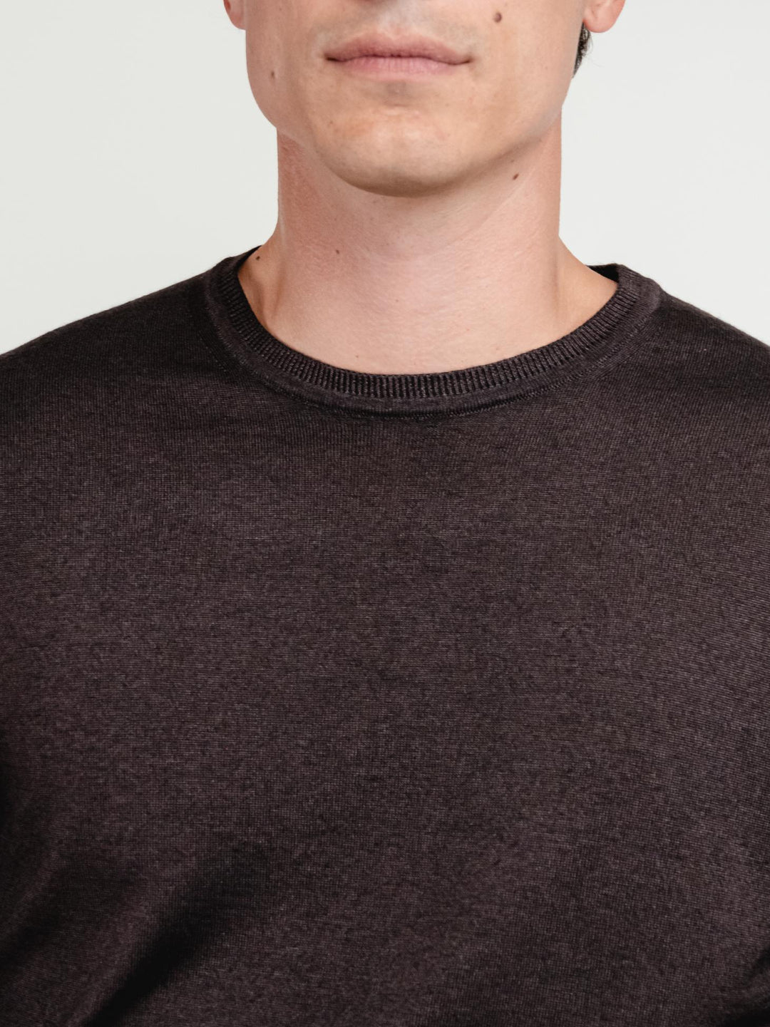 MAGLIA IN LANA MERINO TESTA MORO