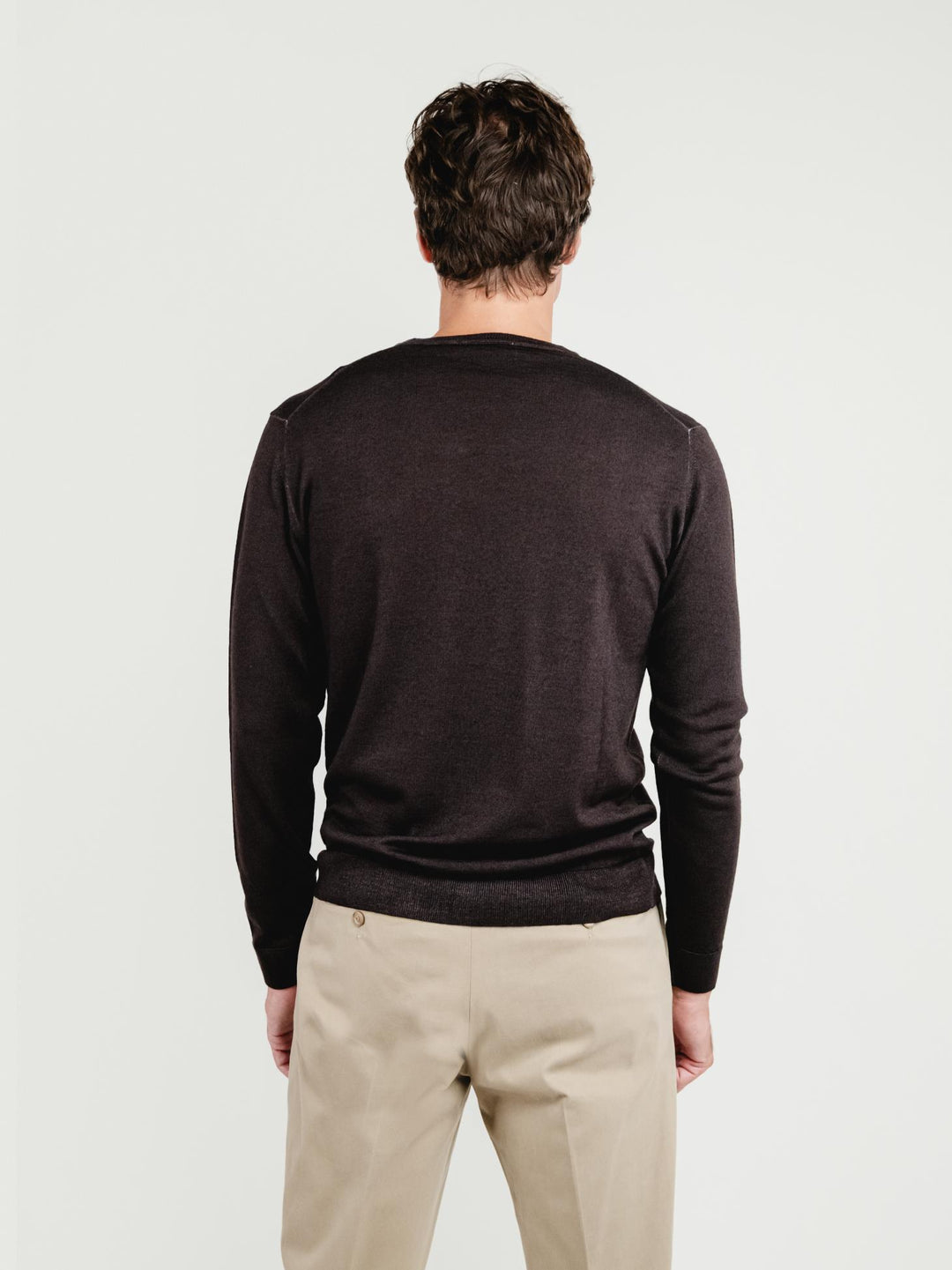 MAGLIA IN LANA MERINO TESTA MORO