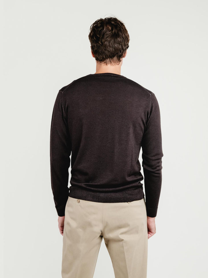 MAGLIA IN LANA MERINO TESTA MORO