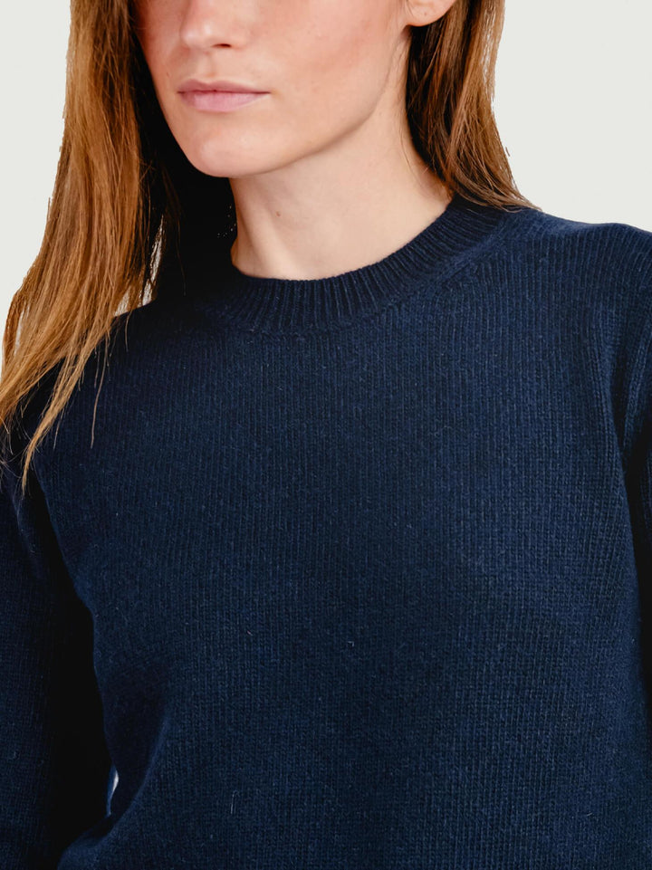 MAGLIA IN MISTO CASHMERE NAVY