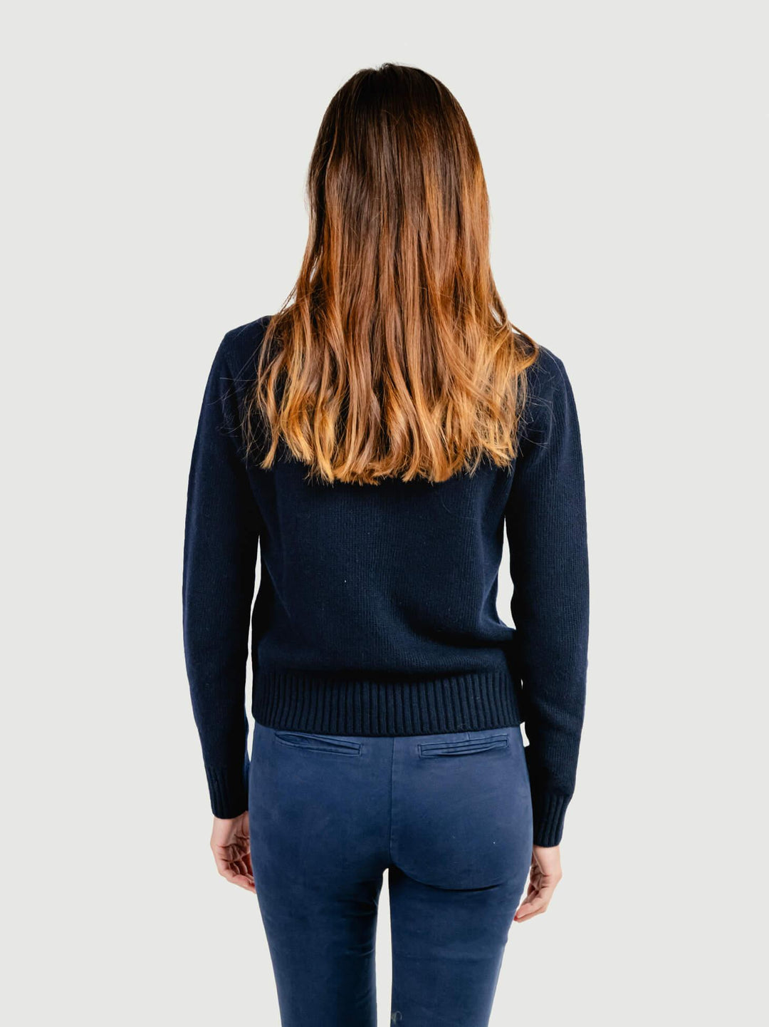 MAGLIA IN MISTO CASHMERE NAVY