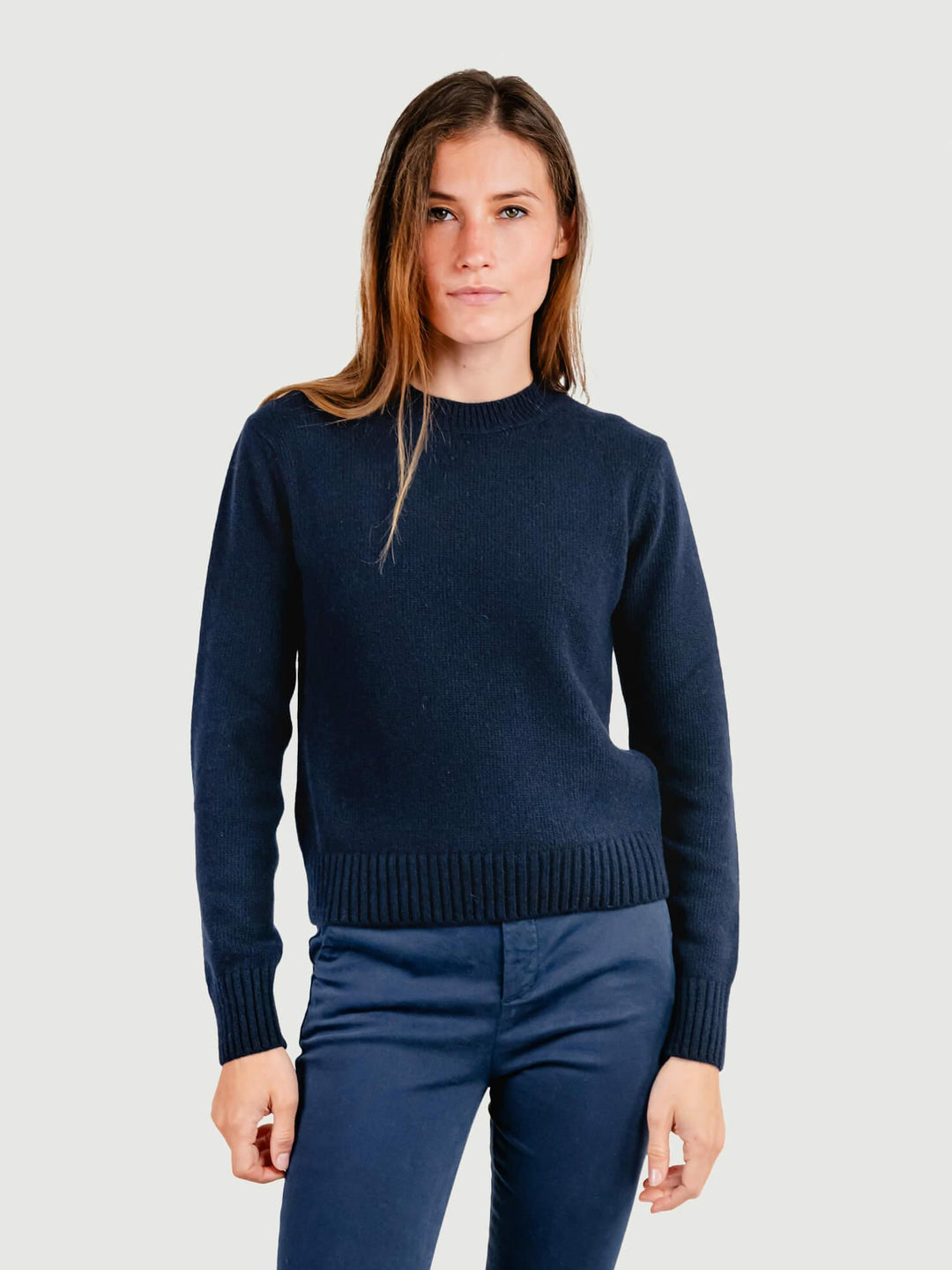 MAGLIA IN MISTO CASHMERE NAVY