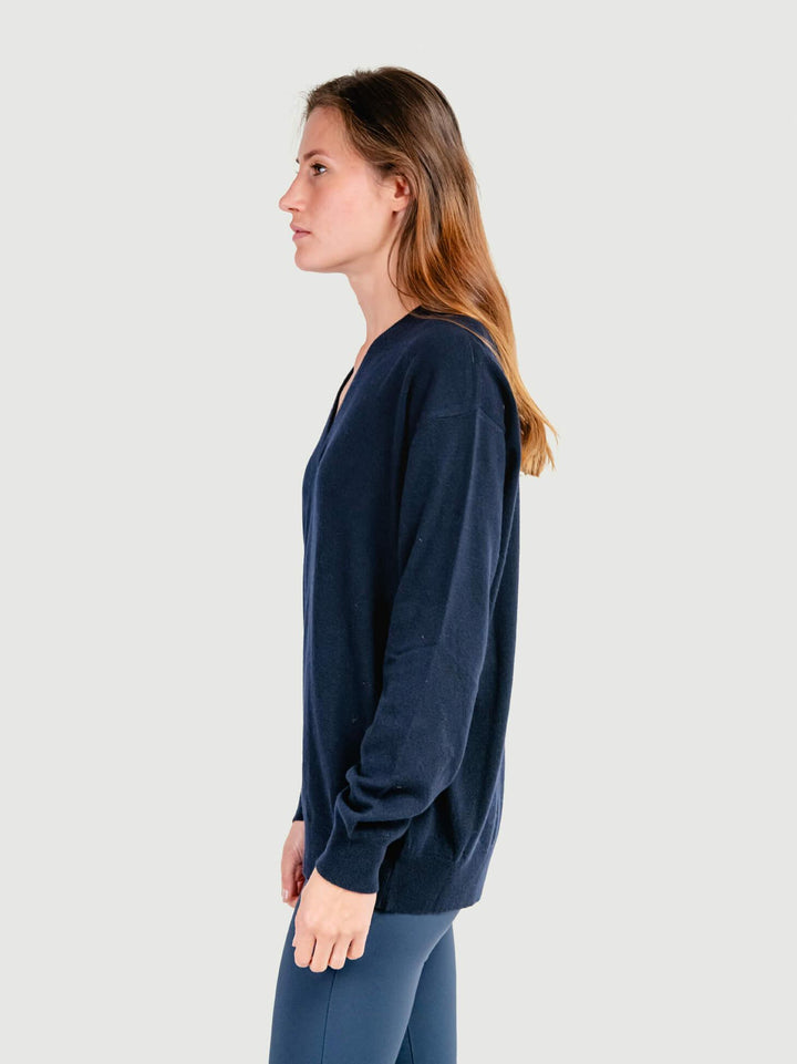 MAGLIA OVERSIZE SCOLLO A V NAVY