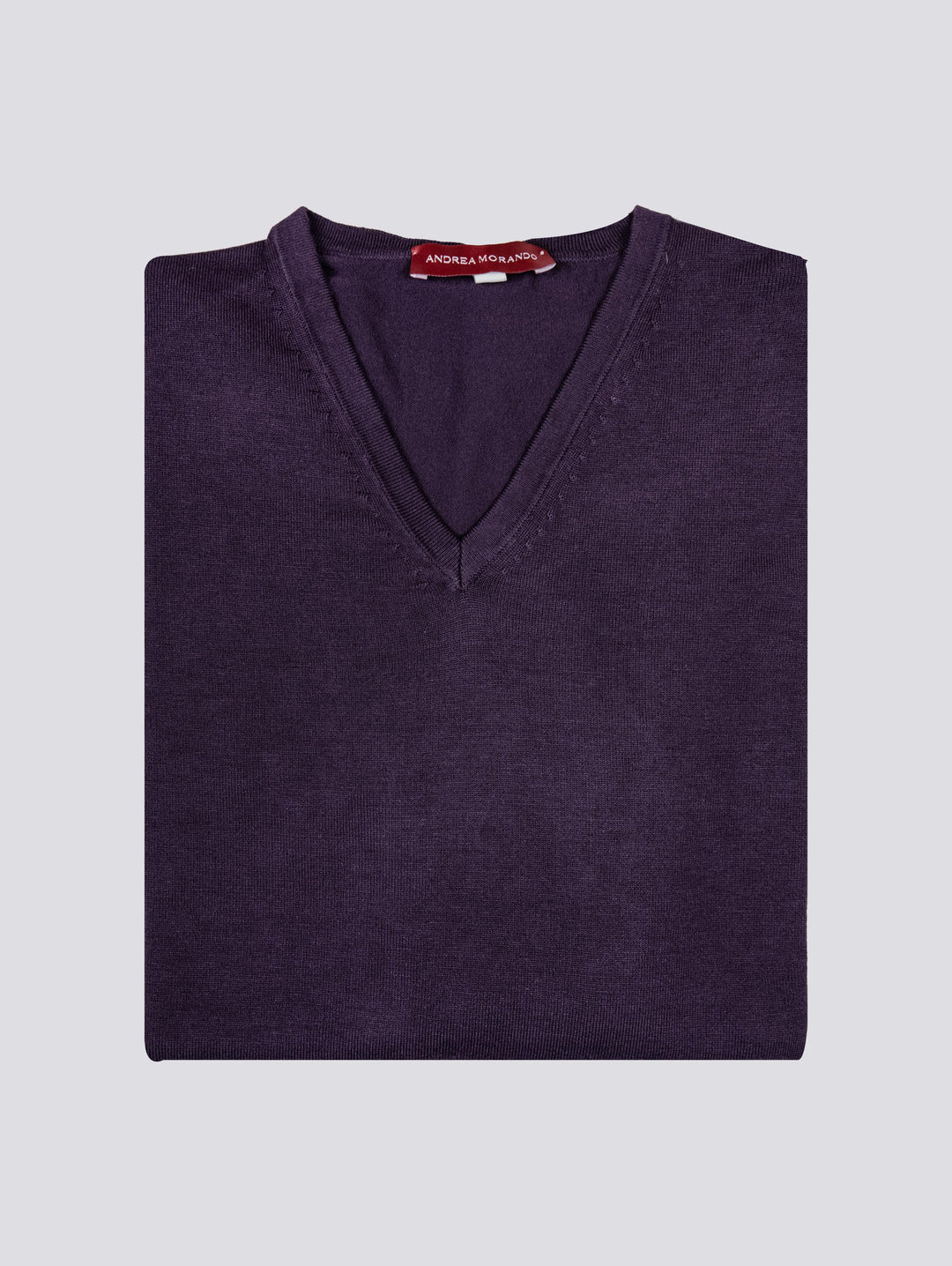 MAGLIA SCOLLO A V COLOR PRUGNA