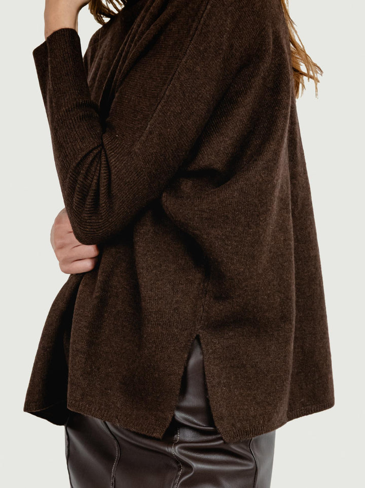 MAGLIONE CLARA IN CASHMERE BROWNIE