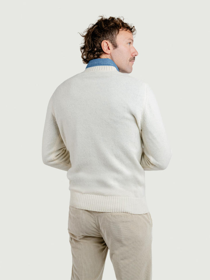 MAGLIONE GIROCOLLO IN LANA COLOR PANNA